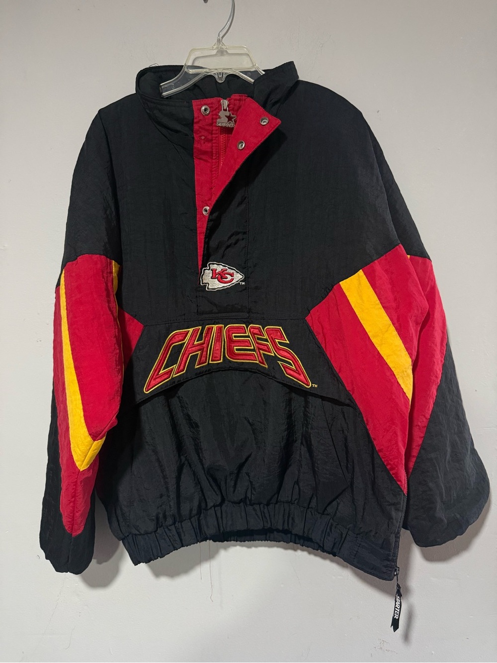 1990s Vintage NFL Kansas City Chiefs Black, Red & Yellow Jacket